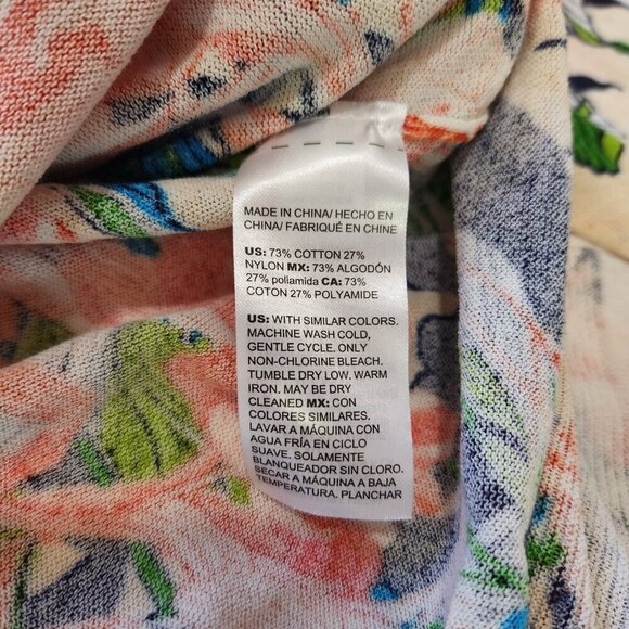 Chicos Everyday V-Neck Cardigan 1 (M) Multicolor Floral Mid Length Lightweight - Picture 9 of 10